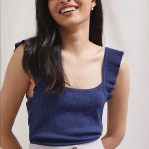 Sweater cami with frilled straps